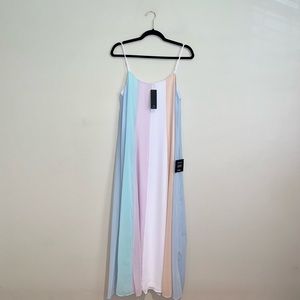 Lulus Pastel Striped Maxi Dress Sz S
